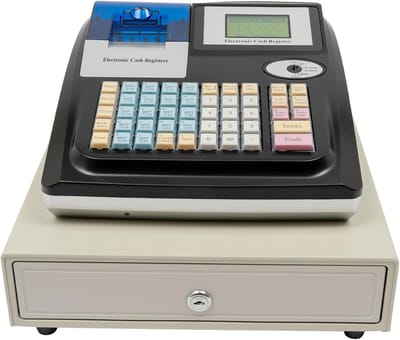 Elektronische Kassa - Registratiekassa Kassasysteem - Retail Bedrijfsbeheer - Noodschakelaar Stroomuitval - 32x358x88 cm - Zwart