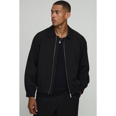 Op Maat Gemaakte Co-ord Regular Fit Trucker Jas | Black | Size XS