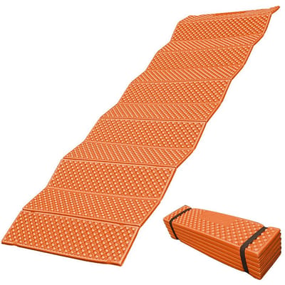 Tapis de Camping en mousse ultraléger, siège pliable, tapis de plage, pique-nique, matelas d'extérieur orange