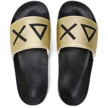 SUN68 Slippers LOGO - Herren Sandalen Pantoletten Slides Badesandalen Schwarz X35102-1143 ORIGINAL EU 40 beige