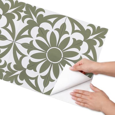 Coloray Meubel Wrap Folie - Groente Meubelfolie - 50x100 cm - Decoratiefolie Groene bladeren - Meubel Wrap Folie - Geometrische Meubelfolie - Plakfolie Meubels - Keuken decoratie - Geometrische