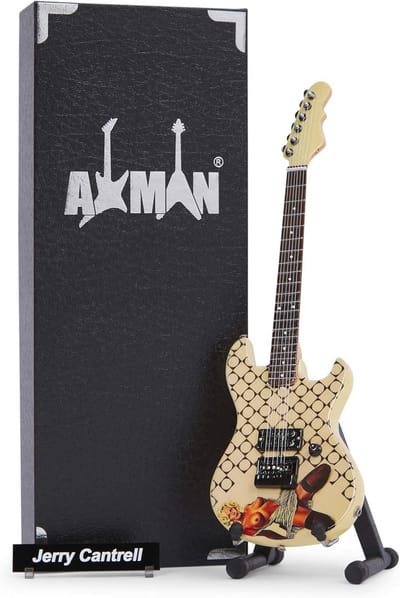 Miniatuur gitaar replica - handgemaakte 1/4 schaal gitaar - inclusief displaybox, naamplaatje en standaard