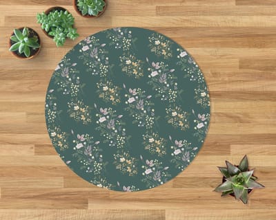 Coloray Vloerbeschermer - Zomerse wilde bloemen Stoel Mat - 100x100 cm - Groente Bureaustoelmat - Vloerbeschermer Vinyl - PVC Vloerbeschermer - Ronde Mat - Natuur Thema
