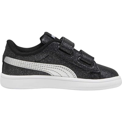 Puma Meisjes Baby Smash 3.0 Glitter Klittenbandschoenen (Zwart/Zilver)