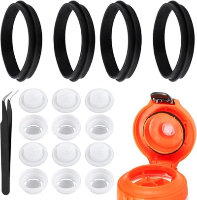 6 Stuks Vervangende Ventielen voor BPA-vrije Waterflessen, Silicone Dispenser Ventiel en Flesdeksel Accessoires voor 32oz en 30oz Sportflessen