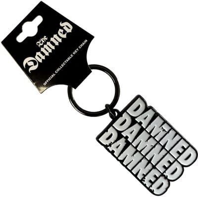 The Damned - Stacked Logo Sleutelhanger - Wit/Zwart