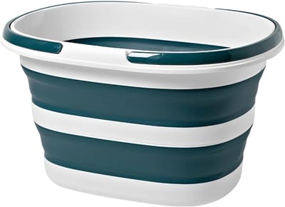 Opvouwbare Handvat Emmer - 16 Liter - Ruimtebesparend Siliconen Schoonmaakemmer - Voor Huis, Auto & Camping - Blauw