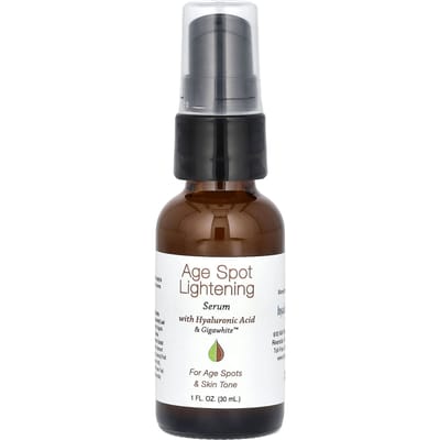 Hyalogic, Gezichtsserum voor het oplichten van ouderdomsvlekken, met Hyaluronzuur en GegaWhite, Geurvrij, 1 fl oz (30 ml) black