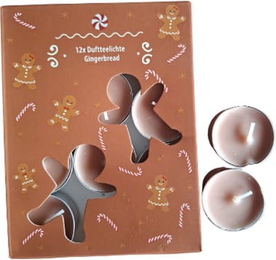Geurtheelichtjes - Gingerbread - 12 stuks | Warme Koekjesgeur | Kerst Theelichtjes - Branduur: 4h