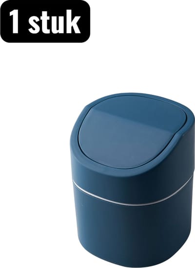Mini Prullenbak - Afvalbakje Desktop - Afval Opruimen - Veelzijdig Gebruik - 10 Milliliter - Blauw