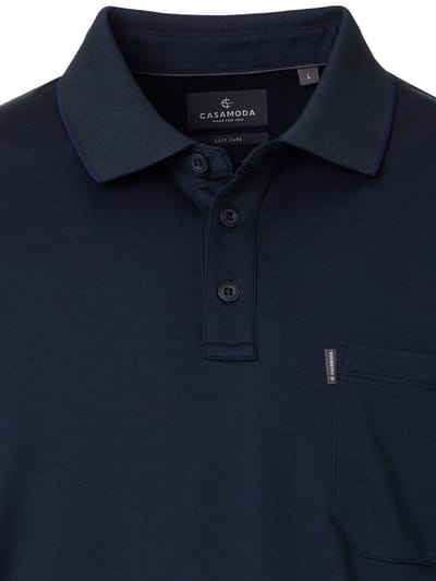 Poloshirt Met Borstzakje 3 Knoops Blauw Casa Moda - L