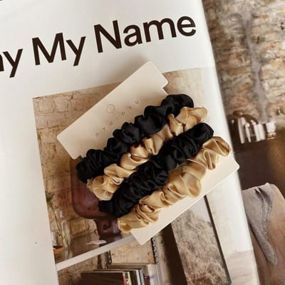 Vintage Chouchou Satijnen Luipaard Scrunchies Set Elastische Haarbanden Mode Hoofdband Paardenstaart Banden Touw Haaraccessoires black