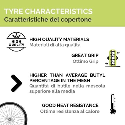 Banden met binnenband - Rubberen wiel - Industriële scooters - Versterkt 4PR karkas - 250-8 Inch - Zwart