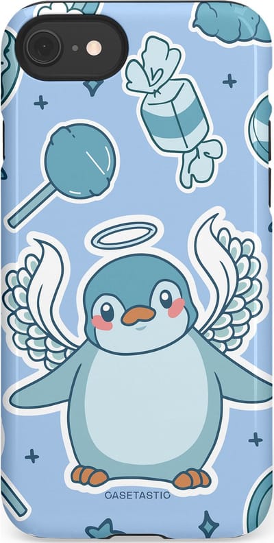 Casetastic Hoesje Geschikt voor Apple iPhone 7/8/SE - Stijlvolle Beschermende Duo-layer Case - Pinguin vleugels