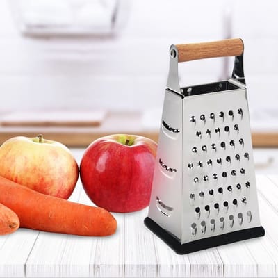 Orion - 4-Zijdige Roestvrijstalen Keukenrasp - 22 cm - Antislip