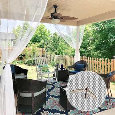 Dailygoods- Buitengordijn Waterdicht - Verstelbaar - 2 Panelen - 150B x 249H cm - Ademend Netstof - Voor Terras/Pergola - Gaasgordijn