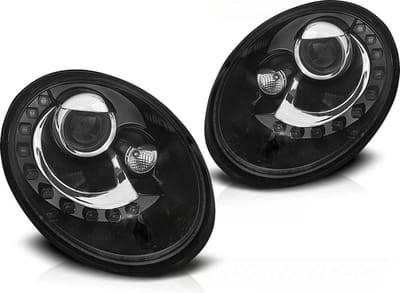 Koplampen met parkeerlicht VW NEW BEETLE 06-12 ZWART