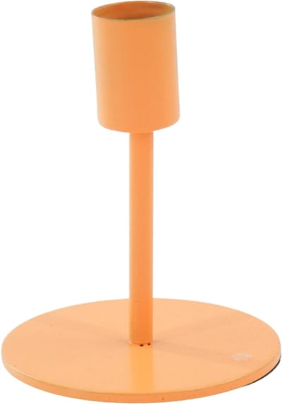 Housevitamin Metalen Gekleurde Kaarshouder-Kandelaar - Basic-Fluor Oranje- 8x8x10m