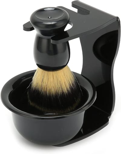 Complete Scheerset met Scheerkwast, Scheerschaal en Veiligheidsscheermes - Ideaal voor Baardverzorging en Geschenken voor Mannen en Jongens