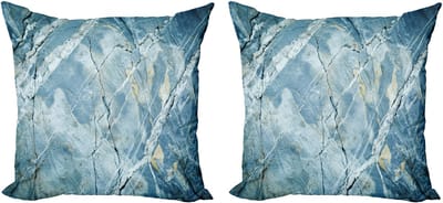 ABAKUHAUS Marmeren Kussenhoes Set (2 stuks), Granietsteen, 40 cm, Lichtblauwgrijs