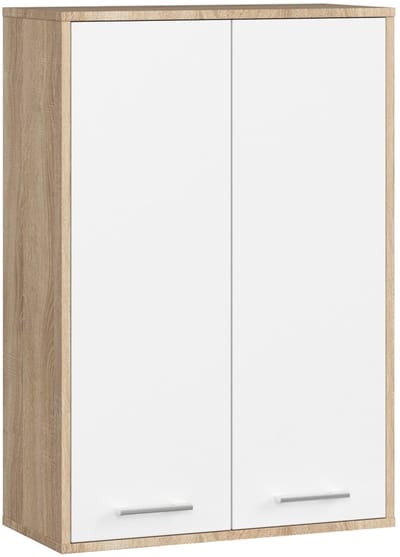 Hangende Badkamerkast FIN H934 W64 met 2 Deuren / AKORD Furniture Factory / Sonoma Eik - Wit / 64 x 94 x 30 cm