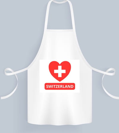 Akyol - switzerland vlag hartje Keukenschort - Zwitserland - reizigers - toerist - verjaardagscadeau - souvenir - vakantie - 82 bij 71 cm