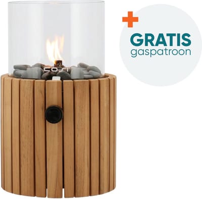 Cosiscoop Timber teak - gaslantaarn met gratis gaspatroon