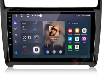 Junsun Android 15 Autoradio Geschikt Voor VW Polo 5 (2008-2020) Accessoires, 6GB+128GB, Draadloze CarPlay & Andriod Auto, DAB+, GPS-navigatiesysteem, Bluetooth, Stuurwielbediening, WiFi, 9-inch Touchscreen, DSP, 4G, Octa-core processor