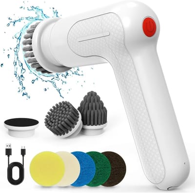 Multifunctionele Elektrische Reinigingsborstel – Oplaadbare Schoonmaakborstel met 8 Opzetstukken – Waterdicht IPX7