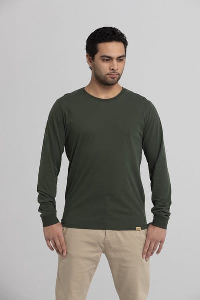 LIGER Long Sleeve military green, Limited Edition van 360 stuks maat S - 100% Organic katoen