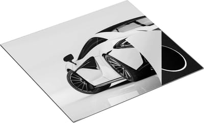 Chefcare Inductie Beschermer Witte Sportwagen Auto - Zwart Wit - 60x50 cm - Afdekplaat Inductie - Kookplaat Beschermer - Inductie Mat