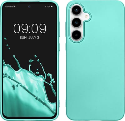 kwmobile telefoonhoesje geschikt voor Samsung Galaxy A55 5G - Hoesje voor smartphone - Back cover in metallic turquoise