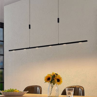 Lucande LED hanglamp Stakato, 140 cm, 6-lamps, dimbaar