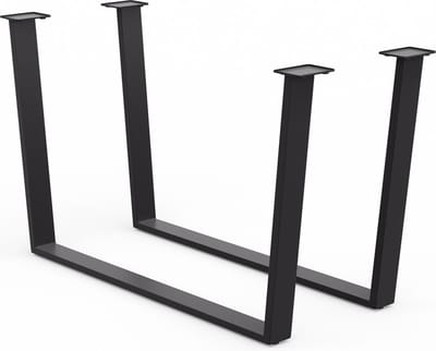 Blumfeldt Ayr Tafelpoten metaal zwart – Stabiele stalen tafelpoten voor industriële & minimalistische ruimtes – 43 cm hoog, 62 cm breed, Ideaal voor eetkamer, Tafelframe zwart
