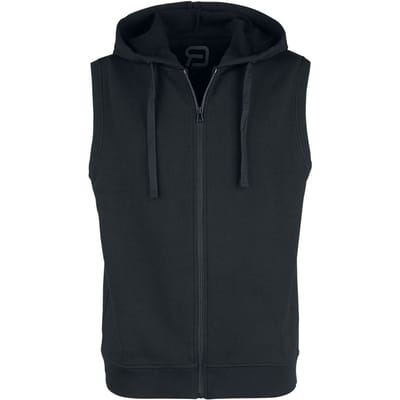 R.E.D. by EMP Bodywarmer - Black Sweat Vest with Hood - S tot 5XL - voor Mannen - zwart