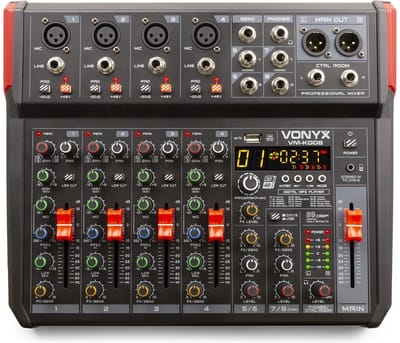 Mengtafel - Vonyx VM-KG08 - 8-kanaals mengpaneel Bluetooth, DSP, mp3 speler en USB audio interface