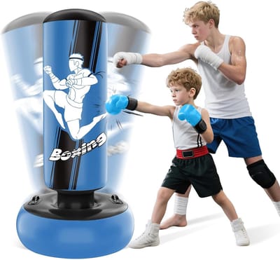 SnelShoppen - Punching Bag Kinderen 63 inch - Opblaasbare Bokszak met Handvatten - Ideaal voor Training, Sport en Spel - Duurzaam en Mobiel - Perfect