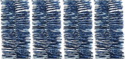 4x decoris kerstslinger-guirlande - donkerblauw - glanzend lametta - 270 cm