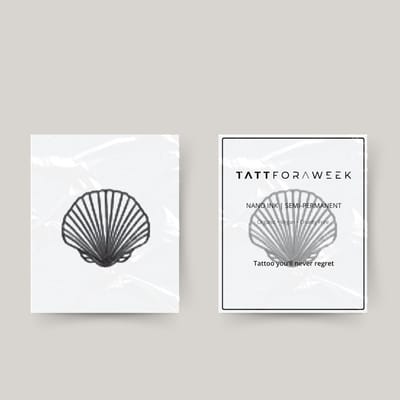 Tijdelijke tattoo schelp | Neptattoo volwassenen | Tijdelijke tattoo voor volwassenen | Temporary tattoo | Plaktattoos voor volwassenen | Neptattoos | Probeer zorgeloos een tattoo | tattforaweek
