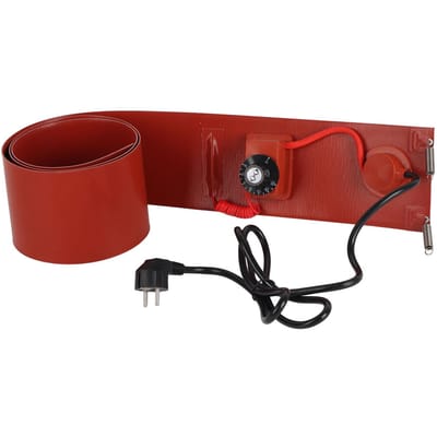 Chauffage de fût métallique Silicone 200L 1000W 30‑150 degrés Celsius 125mmx1740mm Chauffage de fût Bande chauffante Pad Prise UE 220V