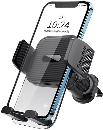 Autotelefoonhouder - Telefoonhouder Auto - Autoaccessoires - Verstelbaar - Universeel - Geschikt voor ramen en ventilatieopeningen - Clip-on - Grijs