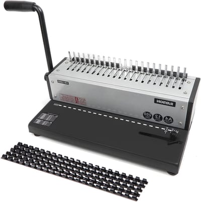 Plastic Comb Binding Machine met 21 gaten, perforator voor 12 vellen, bindt tot 200 pagina's, SD-1201