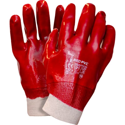 +Safety® Red PVC Werkhandschoen