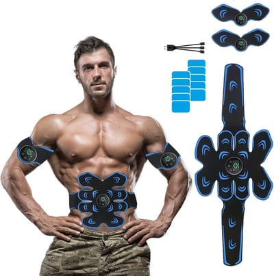 ABS-stimulator, buikspiertrainer met band, trainingsapparatuur voor de buikspieren, buikspieroefenband voor mannen en vrouwen