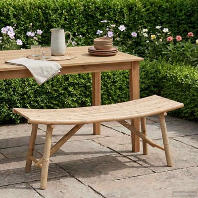 vidaXL - Tuinbank - 110 - x - 45 - x - 50 - cm - Bamboe - Naturel - Rechthoekig