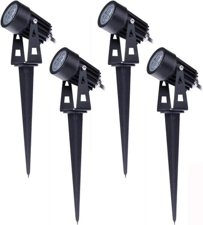 Set van 4 Waterdichte LED-tuinspotlights met Grondpin - 3W 220V voor Buitenverlichting