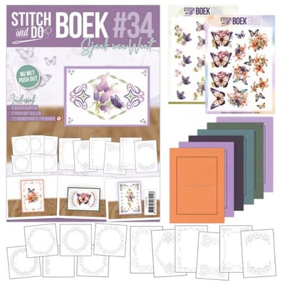 Stitch and Do boek A6 - 34 Butterfly Dreams - Boek met jouw ideale metgezel voor kaarten maken! - Gratis verzonden