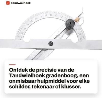 Dailygoods- Gradenboog Verstelbaar 180 Graden - Hoekmeter - Hoekzoeker - Hoekliniaal - Koolstofstaal - Laser Gegraveerd