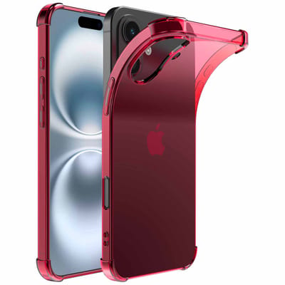Geschikt voor iPhone 16 Telefoonhoesje Doorzichtig Siliconen met Bumper Stootrand - Shockproof Back Cover Case - Neon Roze - ProtX