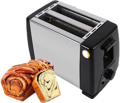 KZQ Broodrooster - Elektrische broodrooster met dubbele sleuf en brede opening - 2,8 cm brede opening - 6 bakstanden - snel bakken - pop-up ontwerp - geschikt voor brood en bagels - perfect voor in de keuken en voor het ontbijt